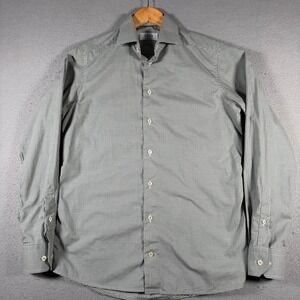 Eton Mens Contemporary Fit Micro Gingham Check Dress Shirt Green White 15 38